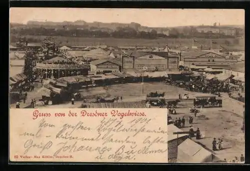 AK Dresdner, Fahrgeschäfte auf der Dresdener Vogelwiese