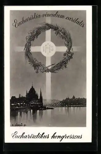 AK Budapest, XXXIV. Nemzetközi Eucharisztikus Kongresszu 1938, Eucharistia vinculum caritatis