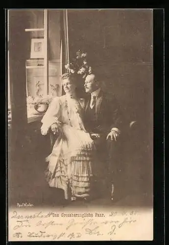 AK Grossherzog Ernst Ludwig von Hessen-Darmstadt mit Grossherzogin Eleonore