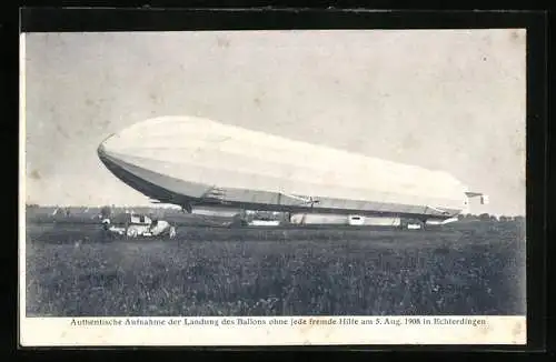 AK Echterdingen, Landung des Ballons 1908
