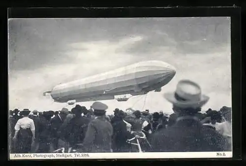 AK Eschterdingen, Luftschiff wird vom Sturm weggetragen am 05. Aug. 1908