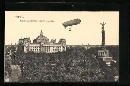 AK Berlin, Zeppelin passiert die Siegessäule