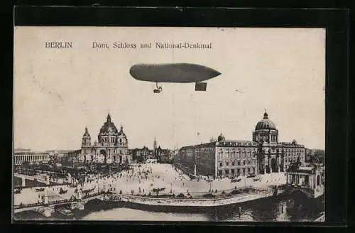 AK Berlin, Zeppelinfahrt über die Stadt
