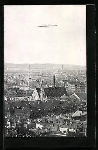 AK Leipzig, Zeppelinfahrt über die Stadt