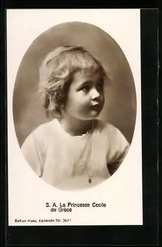 AK S. A. La Princesse Cecile de Gréce