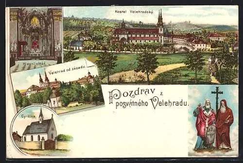 Lithographie Velehrad, Kostel Velehradský, Cyrillka, Hlavní oltár