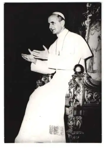 Fotografie Papst Paul VI. im weissen Gewand 1964