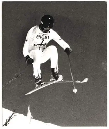 Fotografie Skirennfahrer Michael Veith beim Rennen in Wengen 1975