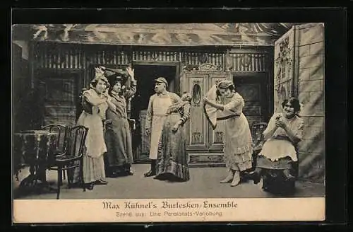 AK Max Kühnel's Burlesken-Ensemble, Szene aus: Eine Pensionats-Verlobung