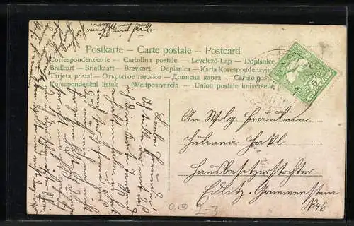 AK Junger Herr wirft am Postbriefkasten Brief ein