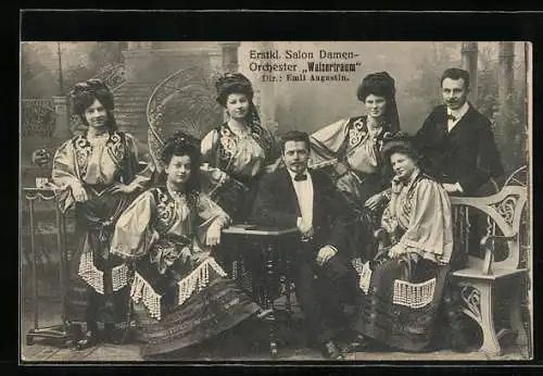 AK Salon-Damenorchester Walzertraum, Dir. E. Augustin