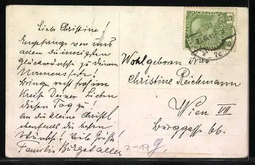 Künstler-AK Heimkehr der k. k. Eilpost am Weihnachtsabend 1852