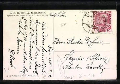 AK K. K. Eilpost im 19. Jahrhundert, Postkutsche