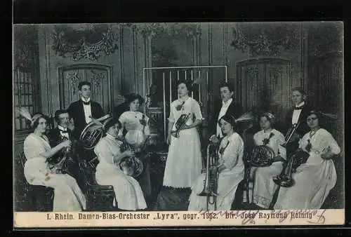 AK I. Rhein. Damen-Blas-Orchester Lyra, gegr. 1892, Dir. José Raymond Heimig
