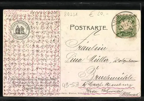 AK Kronengruppe 1907, München-Karlsplatz 6