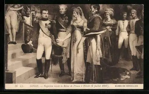 AK Gosse, Napoleon recoit la reine de Prusse à Tilsit 1807
