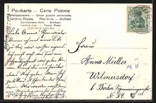 AK Rostock, Panorama mit Petrikirche, altem Stadtturm und Nicolaikirche