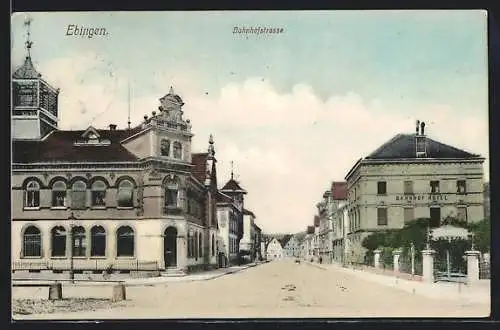 AK Ebingen, Blick in die Bahnhofstrasse