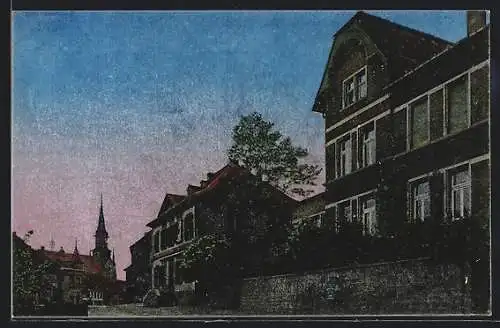 AK Lebach / Trier, Bürgermeisterei, Blick zur Kirche