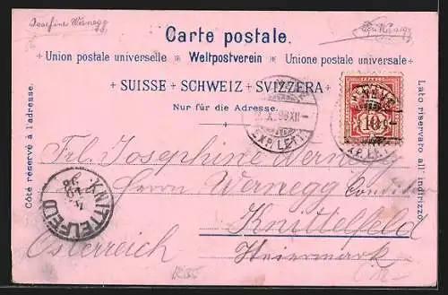 Lithographie Geneve, Panoramablick auf die Stadt