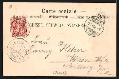 Lithographie Zürich, Tonhalle, Limmatpartie