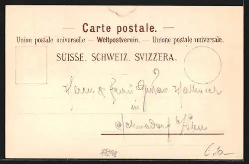 Lithographie Zürich, Totalansicht, Theater