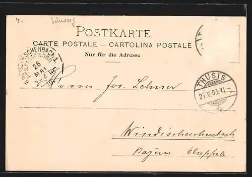 AK Thusis, Solisbrücke, Via Mala, Panorama