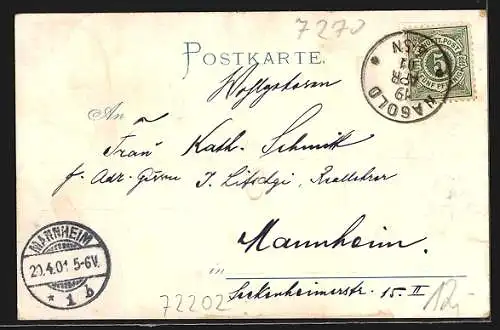 Lithographie Nagold, Gasthof zur Post, Besitzer: Paul Luz