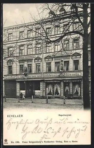 AK Kevelaer, Gasthof zu den silbernen und goldenen Schlüsseln, Kapellenplatz
