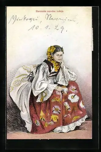 Künstler-AK Slavonska narodna nosnja