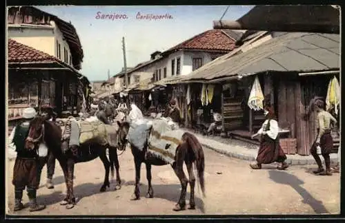 AK Sarajewo, Carsijapartie, Muli auf dem Markt
