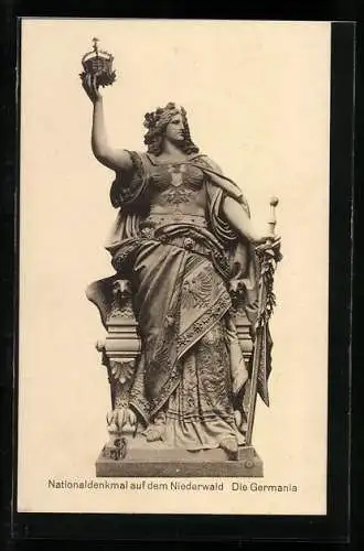 AK Rüdesheim, Nationaldenkmal auf dem Niederwald, die Germania