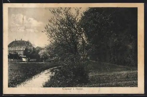 AK Cismar i. Holst., Ortspartie mit Bach