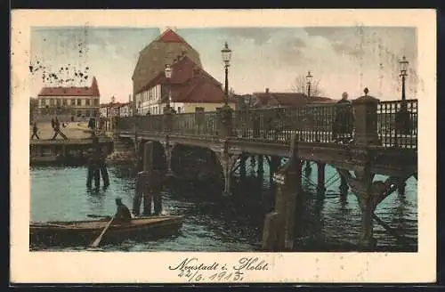 AK Neustadt i. Holst, Blick auf die Brücke