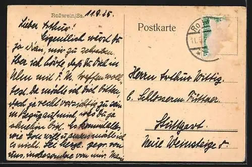 AK Rosswein /Sa., Ortsansicht aus der Vogelschau