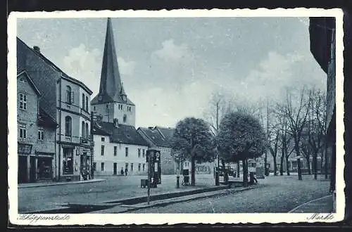 AK Schöppenstedt, Marktplatz mit Kirchturm