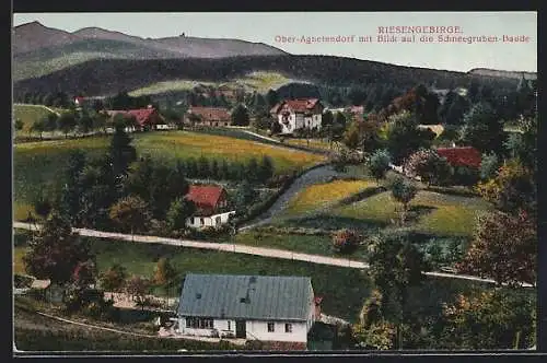 AK Agnetendorf /Riesengebirge, Ortsansicht mit Schneegruben-Baude