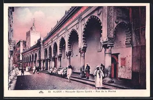 AK Alger, Mosquée Djama Djedid, Rue de la Marine
