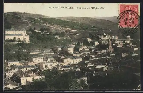 AK Philippeville, Vue prise de l`Hôpital Civil