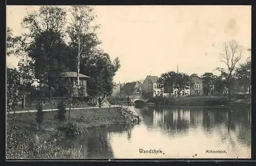 AK Hamburg-Wandsbek, Partie am Mühlenteich