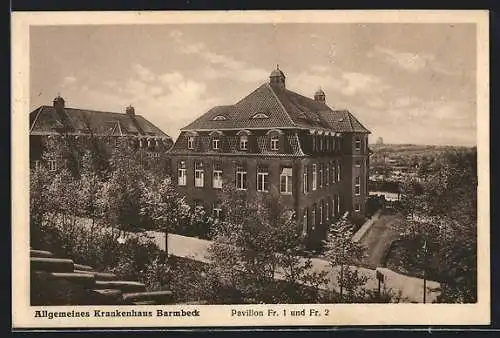 AK Hamburg-Barmbeck, Pavillon Fr. 1 und Fr. 2 des Allgemeinen Krankenhauses