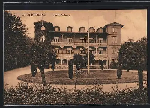 AK Glücksburg, Hotel Bellevue und Garten
