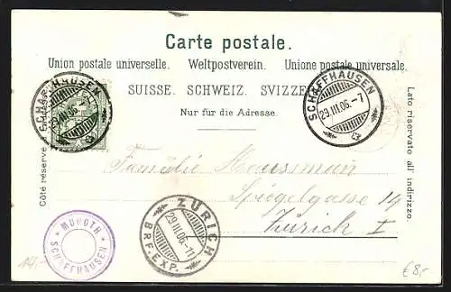 AK Schaffhausen, Ortsansicht mit Munoth