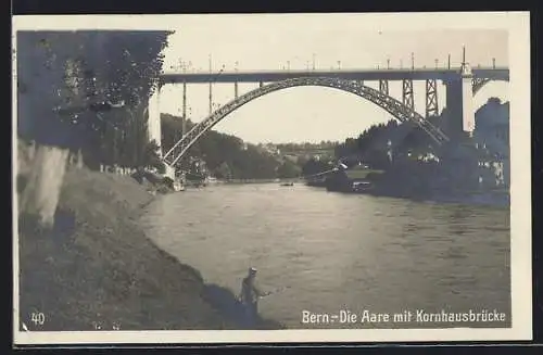 AK Bern, Aare mit Kornhausbrücke