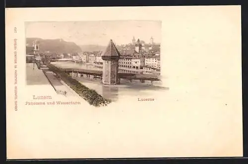 AK Luzern, Panorama und Wasserturm