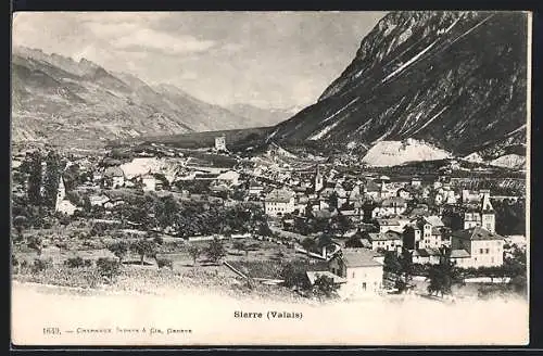 AK Sierre /Valais, Ortsansicht aus der Vogelschau