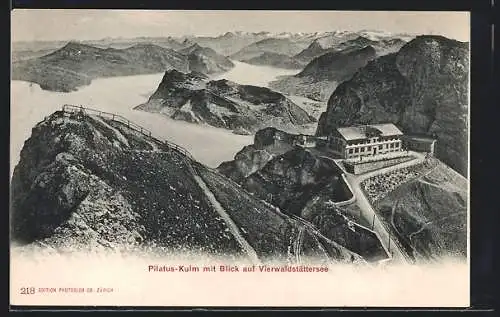 AK Pilatus-Kulm, Blick auf Vierwaldstättersee
