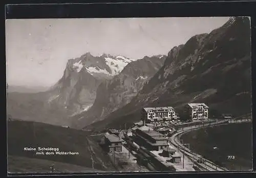 AK Kleine Scheidegg, Ortsansicht mit dem Wetterhorn