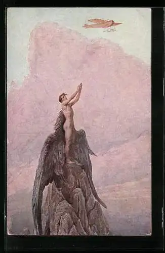 Künstler-AK S.Solomko: Traum des Ikarus, Flieger