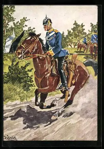 Künstler-AK Döbrich-Steglitz: Lübeburg, 2. Hannoversches Dragoner-Regiment Nr. 16, Traditionsregiment: Kav.-Regt. 13